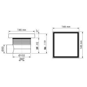 Easy Drain Aqua Quattro Tegel AQUA15X15MSIT doucheput 15x15cm zijuitloop