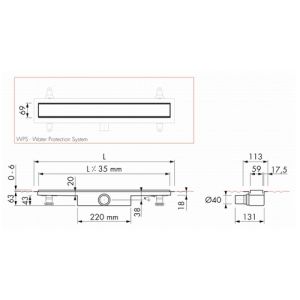 Easy Drain Compact 30 Modulo Stone EDM1NAT90030 douchegoot 90cm zijuitloop