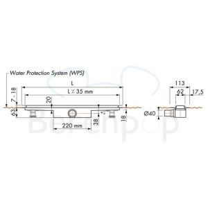 Easy Drain Compact 30 TAF EDCOMTAF140030 douchegoot 140cm zijuitloop