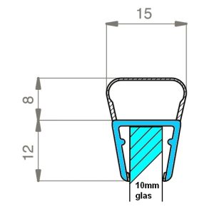 Exa-Lent Universal DS2510010 helder doucheprofiel 1 balgje van 8mm (bolletje) 100cm - 10mm