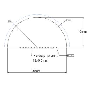 Exa-Lent Universal DS58100 dorpelprofiel 100cm, 10mm hoog, met plakstrip, transparant