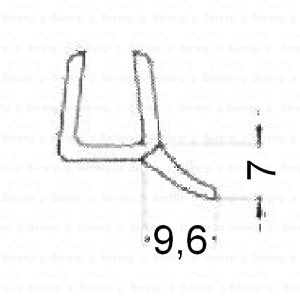 HSK Kienle E87072-3 sleepprofiel dichting, F1 kort, 7mm, 200cm, 8mm *niet meer leverbaar*