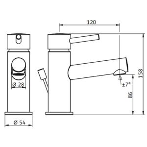 HSK Shower & Co! 1100031 wastafelkraan rond chroom