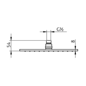 HSK Shower & Co! 1100065 hoofddouche vierkant vlak 300x300x8mm messing verchroomd