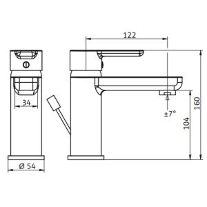 HSK Shower & Co! 1180031 wastafelkraan Softcube chroom