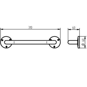 Haceka Aspen 1120065 badgreep 30cm chroom