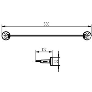 Haceka Aspen 1209520 planchet 600mm gesatineerd glas/ mat zwart