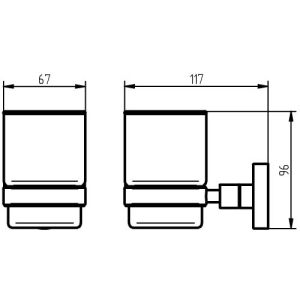 Haceka Kosmos 1115476 glashouder gesatineerd glas/ chroom