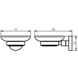 Haceka Kosmos 1118699 zeephouder met inzet gesatineerd glas/ chroom