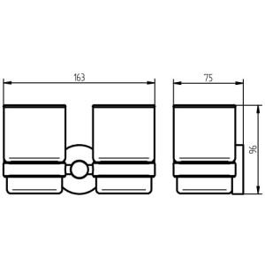 Haceka Kosmos 1121676 dubbele glashouder gesatineerd glas/ chroom