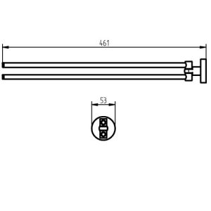 Haceka Kosmos 1208736 2-lids handdoekhouder 460mm grafiet