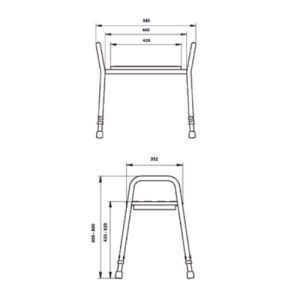 Handicare (Linido) 200601112 douchekruk smal aluminium wit