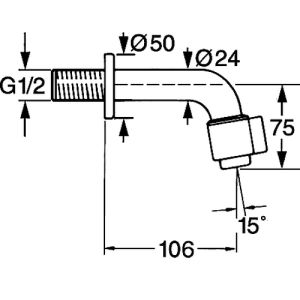 Hansa Nova 00868101 tapkraan wand chroom