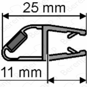Huppe universeel 070032 magneetlijst voor deurvleugel rechts, 200cm / 6mm