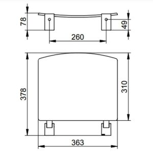 Keuco Collectie Plan 14980170051 klapzitting aluminium zilver-geëloxeerd/ wit (RAL 9010)