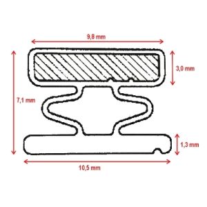 Novellini R10GI512-83 set inschuif magneetstrippen 185cm *niet meer leverbaar*