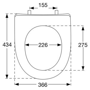 Pressalit Objecta D Pro 998011-DF7999 toiletzitting met deksel wit polygiene