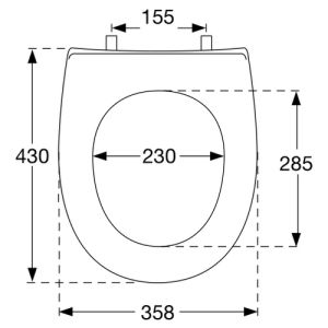 Pressalit Objecta Pro 989011-DF7999 toiletzitting zonder deksel wit polygiene
