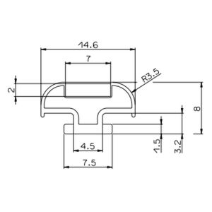 Provex 0040GM08F inschuif magneetstrip grijs