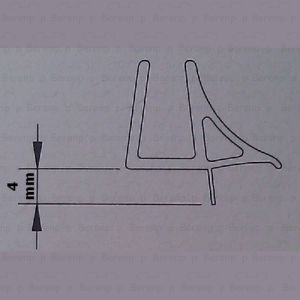 Provex 1203SA00F afwateringsstrip 90cm, 4mm hoog, transparant, voor glasdikte 6mm