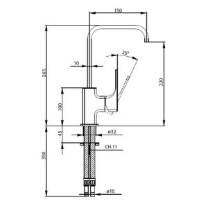 Pure Aragon AR5105 wastafelkraan chroom
