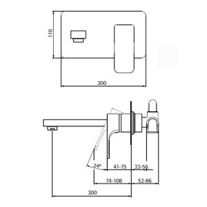 Pure Aragon AR5106 wastafelkraan compleet met inbouwdeel chroom