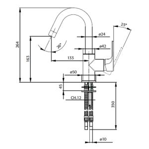 Pure Cinca CN5304 wastafelkraan chroom