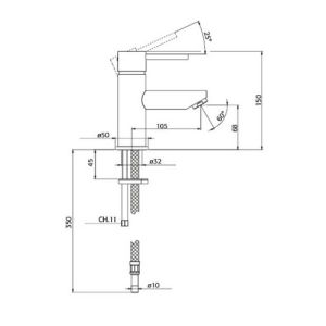 Pure Duero DU5401-IN wastafelkraan inox