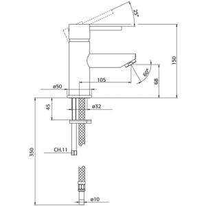 Pure Duero DU5401-ZW wastafelkraan mat zwart