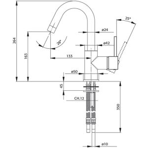 Pure Duero DU5402-ZW wastafelkraan mat zwart