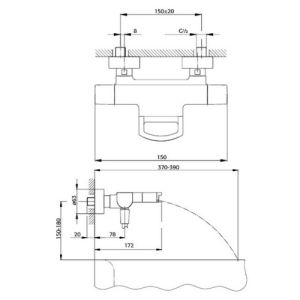 Pure Ebro EB5219 bad thermostaatkraan chroom
