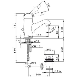 Pure Melrose ME5824 wastafelkraan chroom