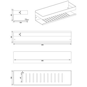 Brauer 5-GG-225 doucherek 40cm goud geborsteld pvd