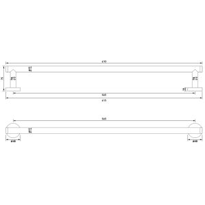 Brauer 5-NG-220 handdoekrek 60cm rvs geborsteld pvd