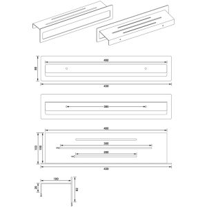 Brauer 5-S-226 handdoekrek met planchet 40cm mat zwart