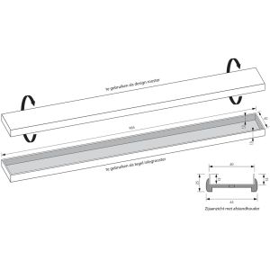 Brauer DR-MRF100GK douchegoot met multifunctioneel rooster en flens 7 x 100cm koper geborsteld PVD