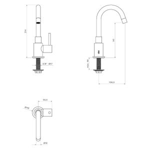 Clou Freddo 1 CL/06.03.003.84 fonteinkraan staand gunmetal geborsteld PVD