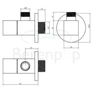 Clou InBe IB0645006 design hoekstopkraan chroom (OUTLET)