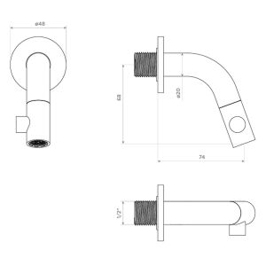 Clou Kaldur CL060500183 fonteinkraan 1/2
