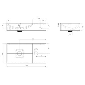Clou Vale CL0340161R fontein 38x19cm zonder kraangat rechts mat roze keramiek