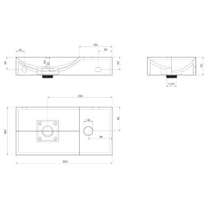 Clou Vale CL034216101R fontein 38x19cm met kraangat rechts mat pijnboom groen keramiek