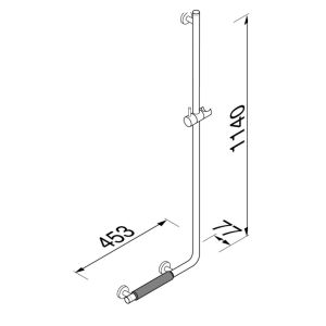 Geesa Comfort & Safety 915825-62-R douchestang met wandbeugel-R chroom