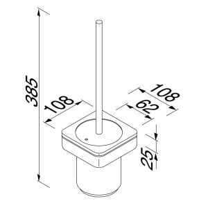 Geesa Frame 918811-06-06 toiletborstel met houder (zwarte borstelkop) zwart