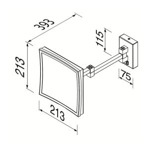 Geesa Mirror 911099 scheerspiegel 2-armig 5x vergrotend chroom