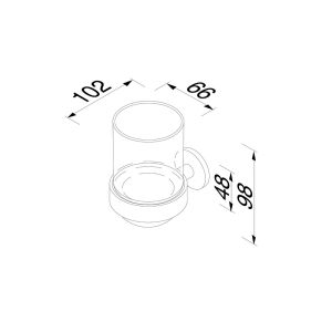 Geesa Nemox Brushed Metal Black 916502-09 glashouder zwart metaal geborsteld