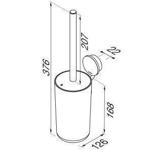 Geesa Opal Brushed Metal Black 917211-09 toiletborstel met houder zwart metaal geborsteld