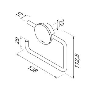 Geesa Opal Chrome 917209-02 toiletrolhouder zonder klep chroom