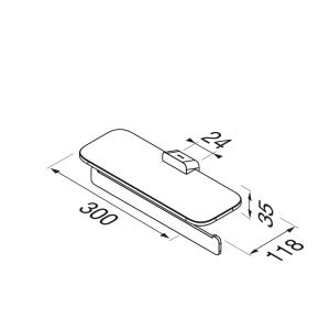 Geesa Shift Chrome 919948-02 toiletrolhouder dubbel met planchet van transparant glas chroom