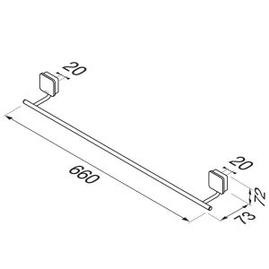 Geesa Topaz Chrome 917907-02-60-A handdoekrek 60cm chroom
