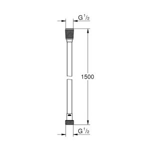 Grohe 22109000 VitalioFlex Silver Long-Life doucheslang 150cm chroom